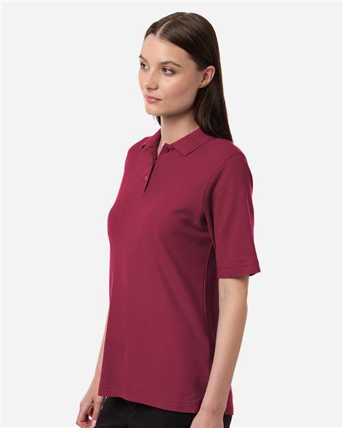 Harriton M105W Women's Maverick CVC Pique Polo - Wine - model side