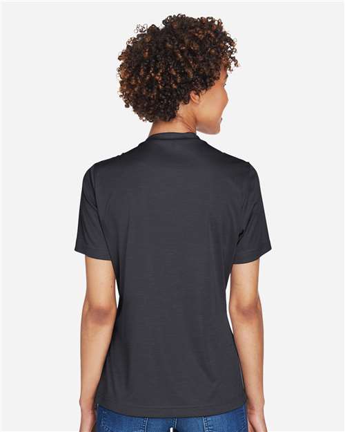 Team 365 TT11HW Women's Sonic Heather Performance T-Shirt - Black Heather - model back