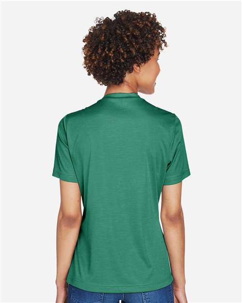 Team 365 TT11HW Women's Sonic Heather Performance T-Shirt - Sport Forest Heather - model back