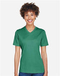 Team 365 TT11HW Women's Sonic Heather Performance T-Shirt - Sport Forest Heather - model front