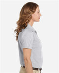 Harriton M265W Women's Easy Blend Polo - Grey Heather - model side