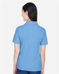 Harriton M265W Women's Easy Blend Polo - Light College Blue - model back