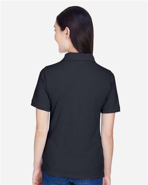 Harriton M265W Women's Easy Blend Polo - Navy - model back