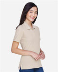 Harriton M265W Women's Easy Blend Polo - Stone - model side
