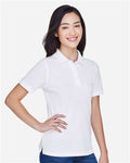Harriton M265W Women's Easy Blend Polo - White - model side