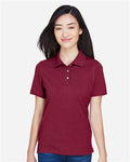 Harriton M265W Women's Easy Blend Polo - Wine - model front