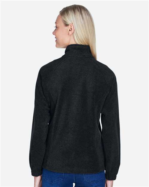 Harriton M990W Women's Full-Zip Fleece - Black - model back