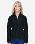 Harriton M990W Women's Full-Zip Fleece - Black - model front