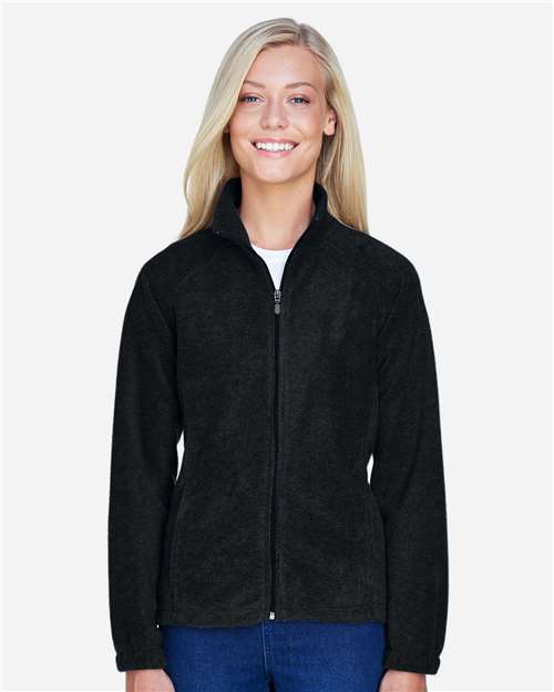 Harriton M990W Women's Full-Zip Fleece - Black - model front