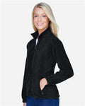 Harriton M990W Women's Full-Zip Fleece - Black - model side