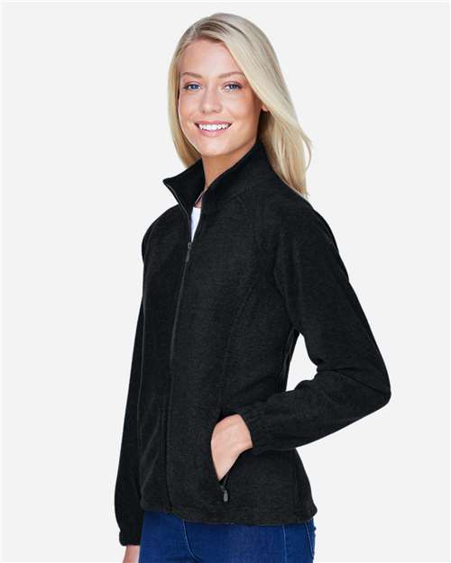 Harriton M990W Women's Full-Zip Fleece - Black - model side
