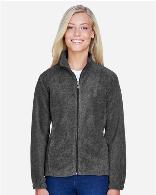 Harriton M990W Women's Full-Zip Fleece - Charcoal - model front
