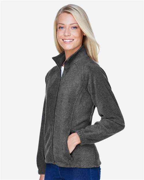 Harriton M990W Women's Full-Zip Fleece - Charcoal - model side