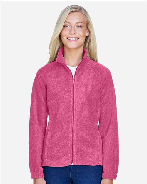 Harriton M990W Women's Full-Zip Fleece - Charity Pink - model front