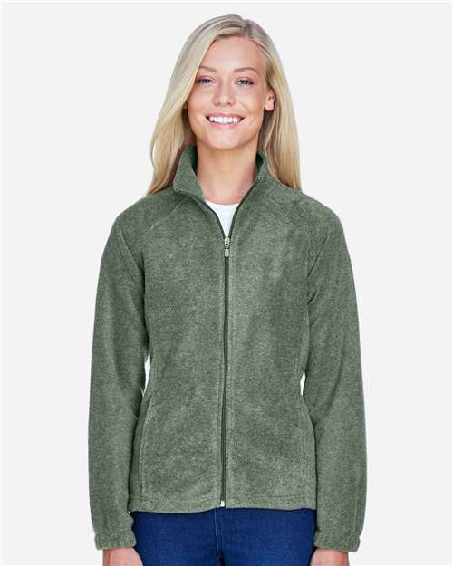 Harriton M990W Women's Full-Zip Fleece - Dill - model front