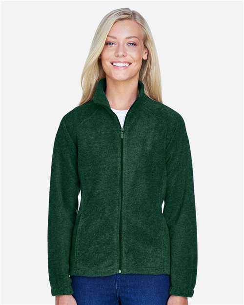 Harriton M990W Women's Full-Zip Fleece - Hunter - model front