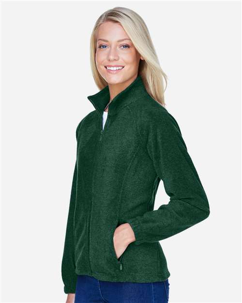 Harriton M990W Women's Full-Zip Fleece - Hunter - model side