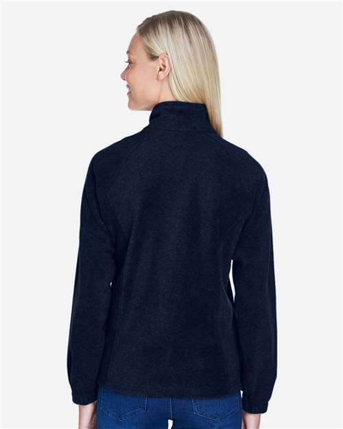 Harriton M990W Women's Full-Zip Fleece - Navy - model back