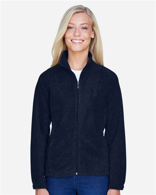 Harriton M990W Women's Full-Zip Fleece - Navy - model front