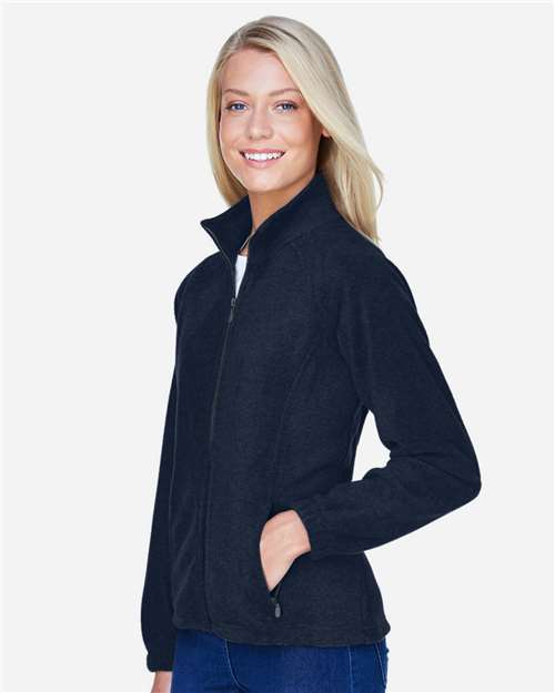 Harriton M990W Women's Full-Zip Fleece - Navy - model side