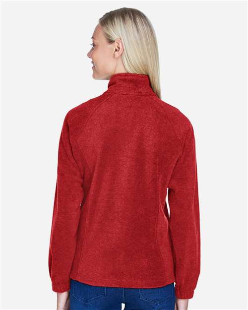 Harriton M990W Women's Full-Zip Fleece - Red - model back