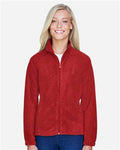 Harriton M990W Women's Full-Zip Fleece - Red - model front