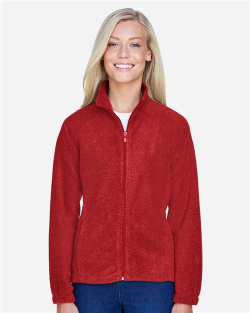 Harriton M990W Women's Full-Zip Fleece - Red - model front