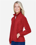 Harriton M990W Women's Full-Zip Fleece - Red - model side