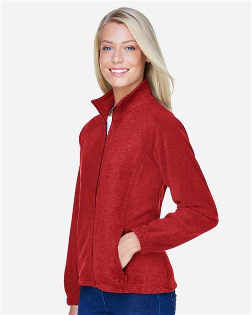 Harriton M990W Women's Full-Zip Fleece - Red - model side