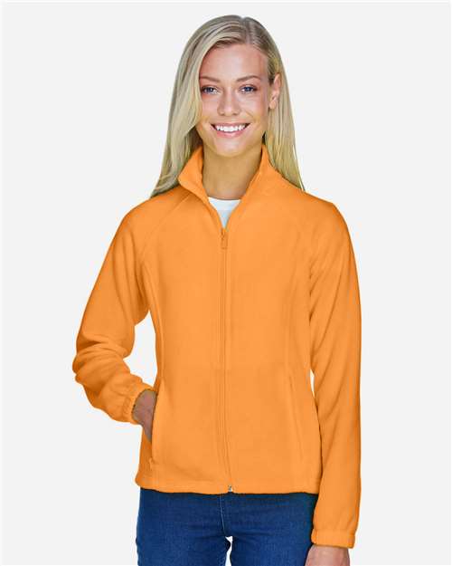 Harriton M990W Women's Full-Zip Fleece - Safety Orange - model front