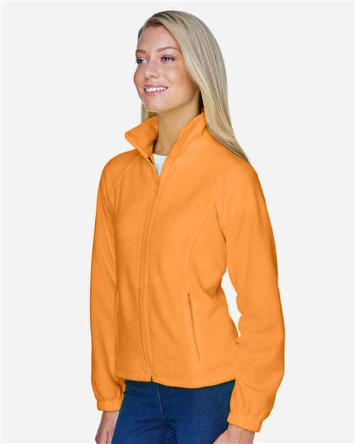 Harriton M990W Women's Full-Zip Fleece - Safety Orange - model side