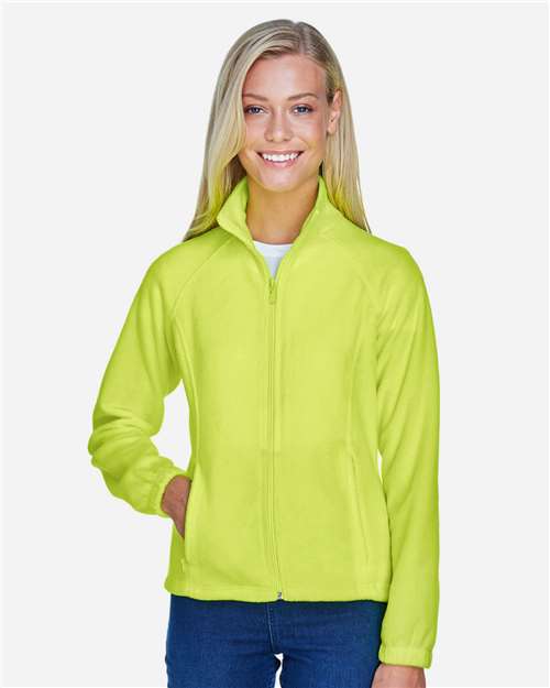 Harriton M990W Women's Full-Zip Fleece - Safety Yellow - model front