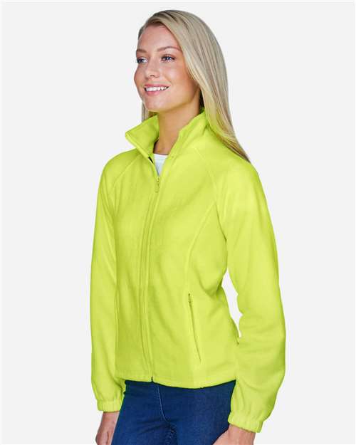 Harriton M990W Women's Full-Zip Fleece - Safety Yellow - model side