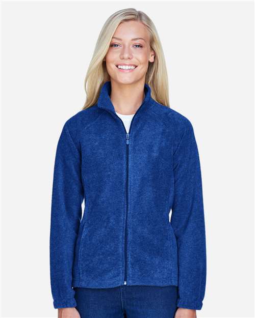 Harriton M990W Women's Full-Zip Fleece - True Royal - model front