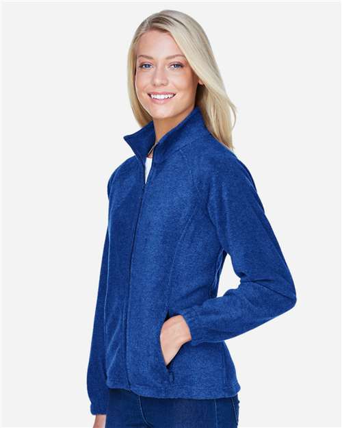 Harriton M990W Women's Full-Zip Fleece - True Royal - model side