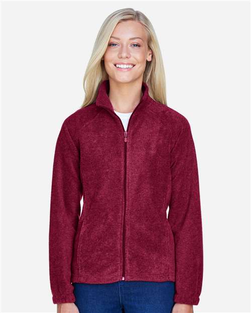 Harriton M990W Women's Full-Zip Fleece - Wine - model front
