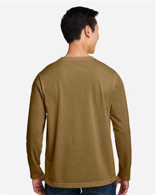 Harriton M118L Unisex Charge Snag and Soil Protect Long Sleeve T-Shirt - Coyote Brown - model back