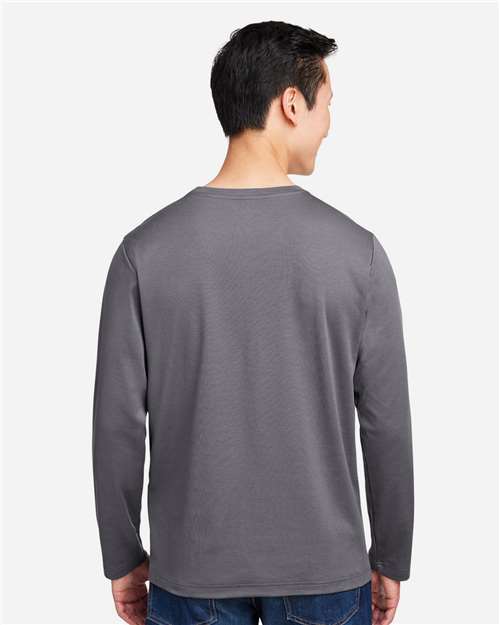 Harriton M118L Unisex Charge Snag and Soil Protect Long Sleeve T-Shirt - Dark Charcoal - model back