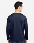 Harriton M118L Unisex Charge Snag and Soil Protect Long Sleeve T-Shirt - Dark Navy - model back