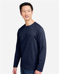Harriton M118L Unisex Charge Snag and Soil Protect Long Sleeve T-Shirt - Dark Navy - model side