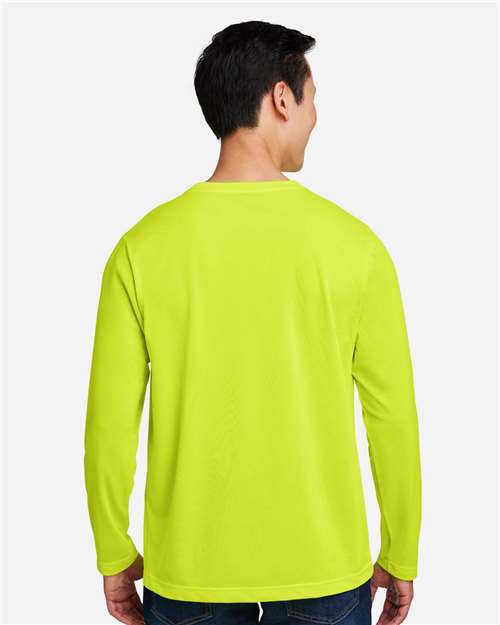 Harriton M118L Unisex Charge Snag and Soil Protect Long Sleeve T-Shirt - Safety Yellow - model back