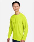 Harriton M118L Unisex Charge Snag and Soil Protect Long Sleeve T-Shirt - Safety Yellow - model side