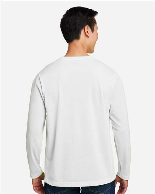 Harriton M118L Unisex Charge Snag and Soil Protect Long Sleeve T-Shirt - White - model back