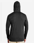 Team 365 TT41 Men's Zone Performance Hooded T-Shirt - Black - model back