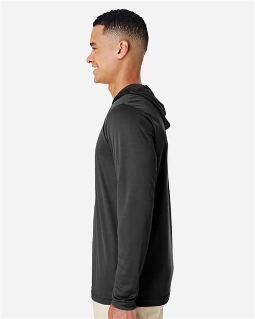 Team 365 TT41 Men's Zone Performance Hooded T-Shirt - Black - model side