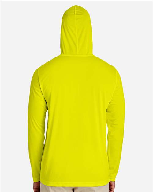 Team 365 TT41 Men's Zone Performance Hooded T-Shirt - Safety Yellow - model back