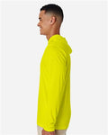 Team 365 TT41 Men's Zone Performance Hooded T-Shirt - Safety Yellow - model side