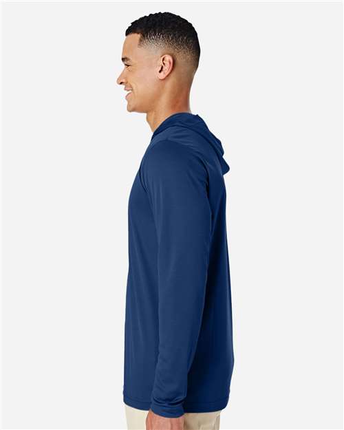 Team 365 TT41 Men's Zone Performance Hooded T-Shirt - Sport Dark Navy - model side