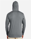Team 365 TT41 Men's Zone Performance Hooded T-Shirt - Sport Graphite - model back