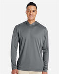 Team 365 TT41 Men's Zone Performance Hooded T-Shirt - Sport Graphite - model front